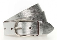 Tamaris Leather Belt W85 GüRtel Silver Silberfarben Neu