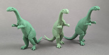 Marx Dinosaurs Small Green Plastic Vtg 1950s Prehistoric Playset Lot of 3