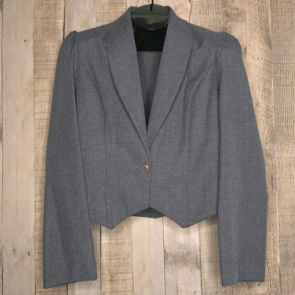 Винтажный 60-х женский костюм комплект серый Chambray Western карьера США союз сделано маленький 34 - Изображение 4 из 4