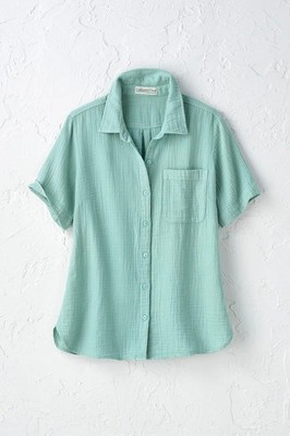 Coldwater Creek Summer Breeze Gauze Camp Shirt 05 Colors, All Size
