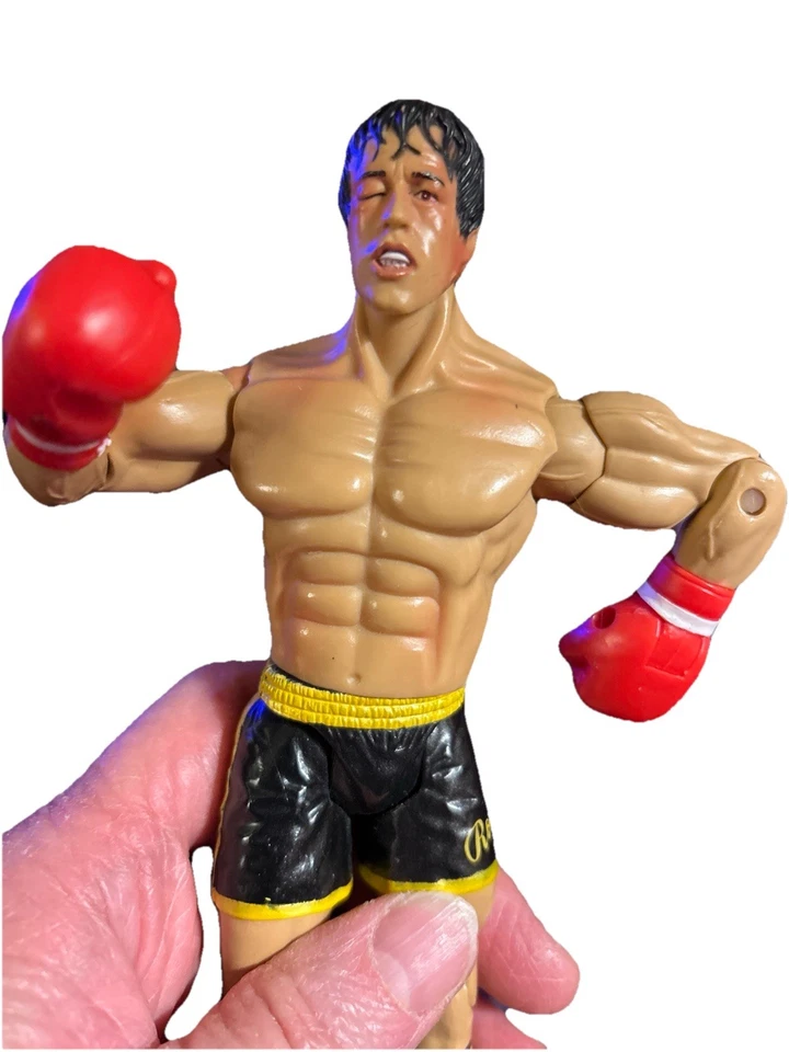 Figura de acción Rocky Black Trunks CLUBBER FIGHT Rocky III Jakks de colección RARA Foto 2 de 4