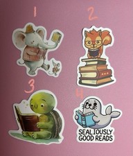 Animals Reading Books Stickers