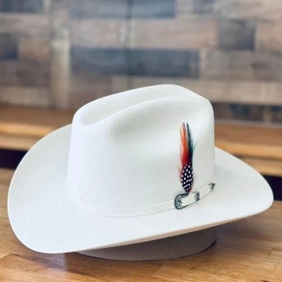 Cuernos Chuecos 6X Sinaloa Panter Style Western Cowboy Fur Felt Hat - White
