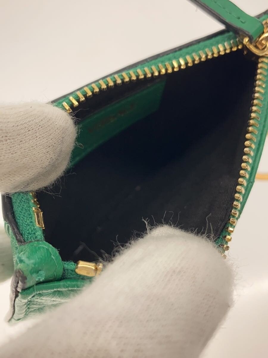 VERSACE Quilted Card Case Leather Green Women's thumbnail 4