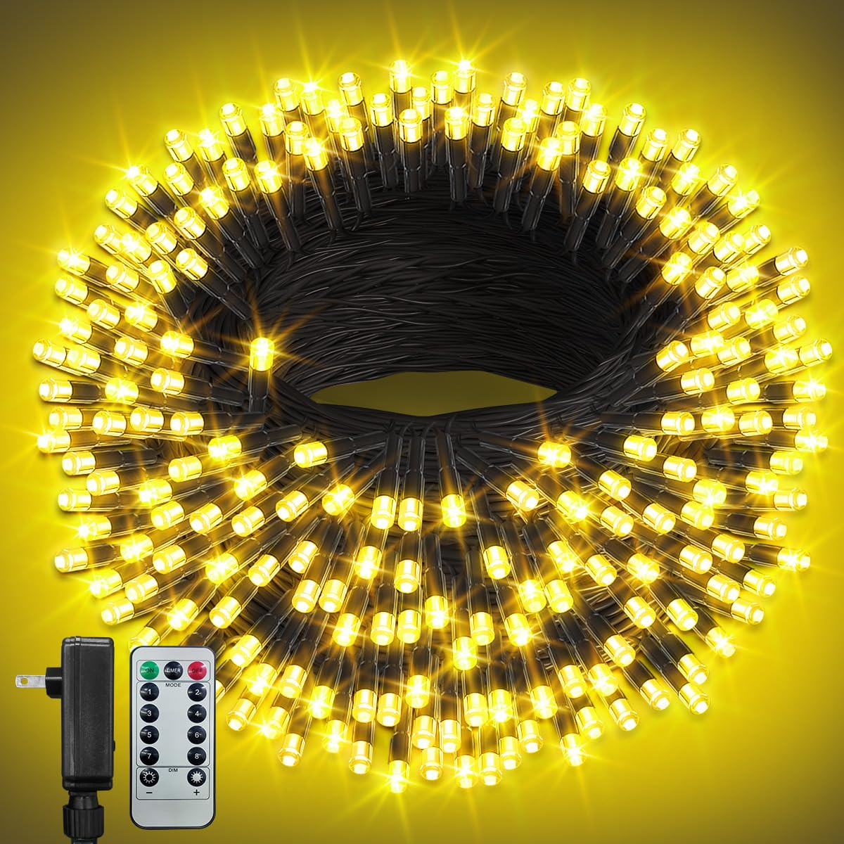 108FT 300LED Smart Outdoor Christmas Lights Warm White String Lights