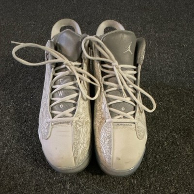 Jordan Dub Zero Gray White Graphic Mid Top Men's Athletic Lace Up Sneakers