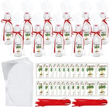 50 Sets Christmas Coquito Wine Bottle Label Stickers Kits - Cellophane Bags w...