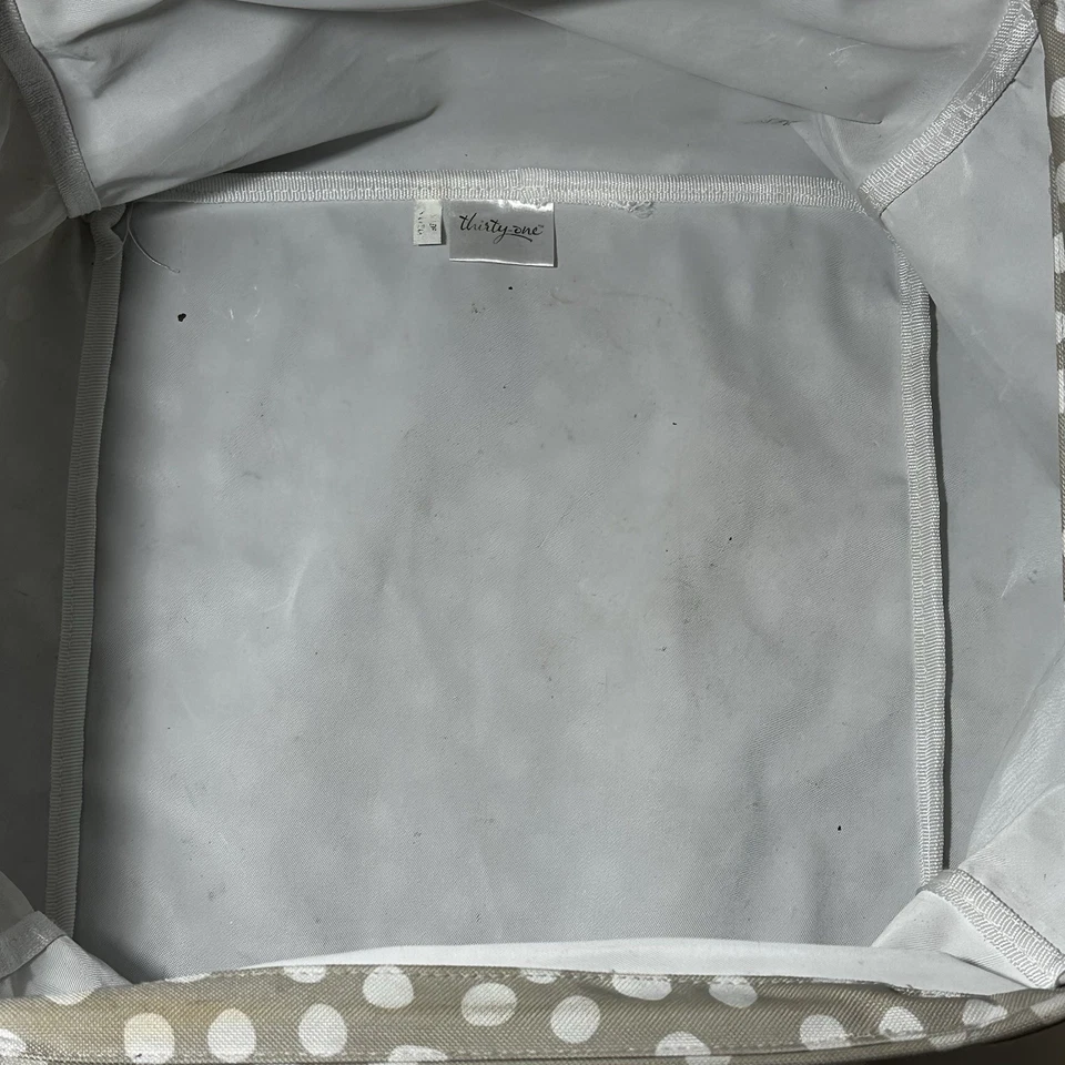 Thirty One Gifts 31 Discontinued Square Utility Tote Lotsa Dots T Embroidered — 第 3/4 张图片