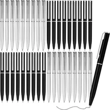 Teling 36 Pcs Small Ballpoint Pen Mini 1 Count (Pack of 36), Black, Silver 