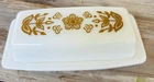 Vintage PYREX 72 B Butterfly Gold Butter Dish USA #15
