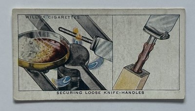 Wills Household Hints #23 Securing Loose Knife Handles Tobacco Card CC31