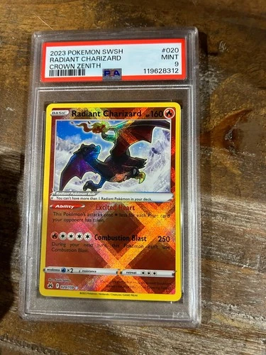 POKEMON 2023 9 Crown Zenith RADIANT CHARIZARD #020 PSA 9 RARE