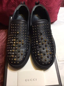 Baskets Gucci Hebron noires taille 7 1/2 à enfiler, haut bas.