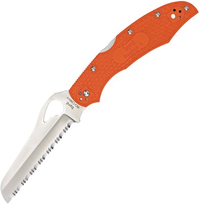 Byrd Cara Cara 2 Rescue Folding Serrated Blade Orange FRN Handle Knife 17SOR2
