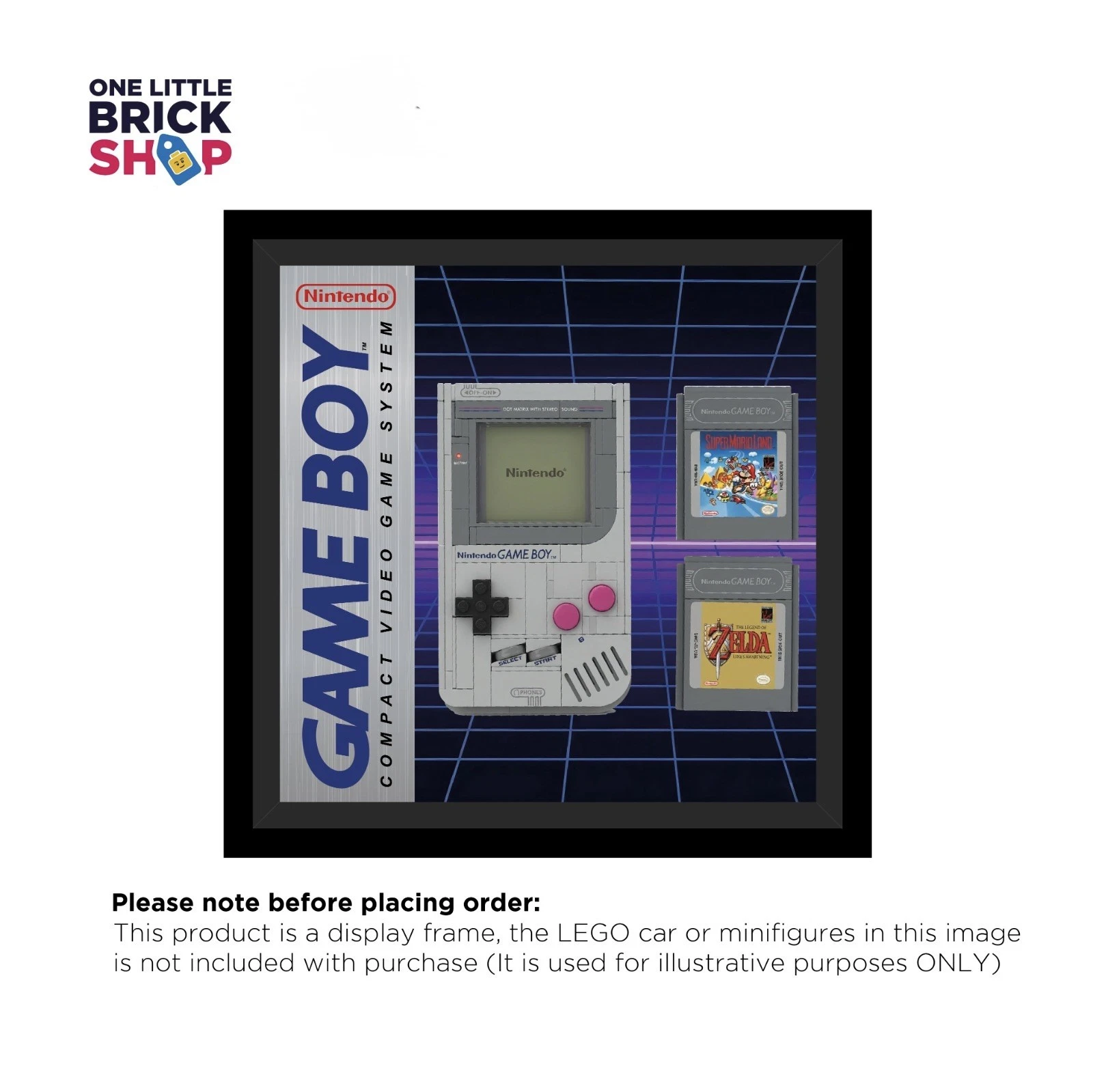 LEGO Game Boy and Cartridge Display Frame