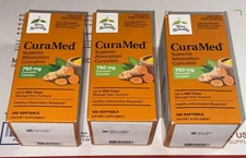 Lot of 3 CuraMed 750 mg Curcumin Complex 120 Softgels 360 Total FREE SHIP! SALE!