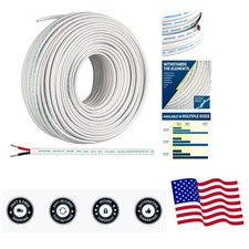 100 Ft Duplex Marine Wire, 18 Gauge Wire, Oxygen-Free Tinned Copper 18 AWG El...