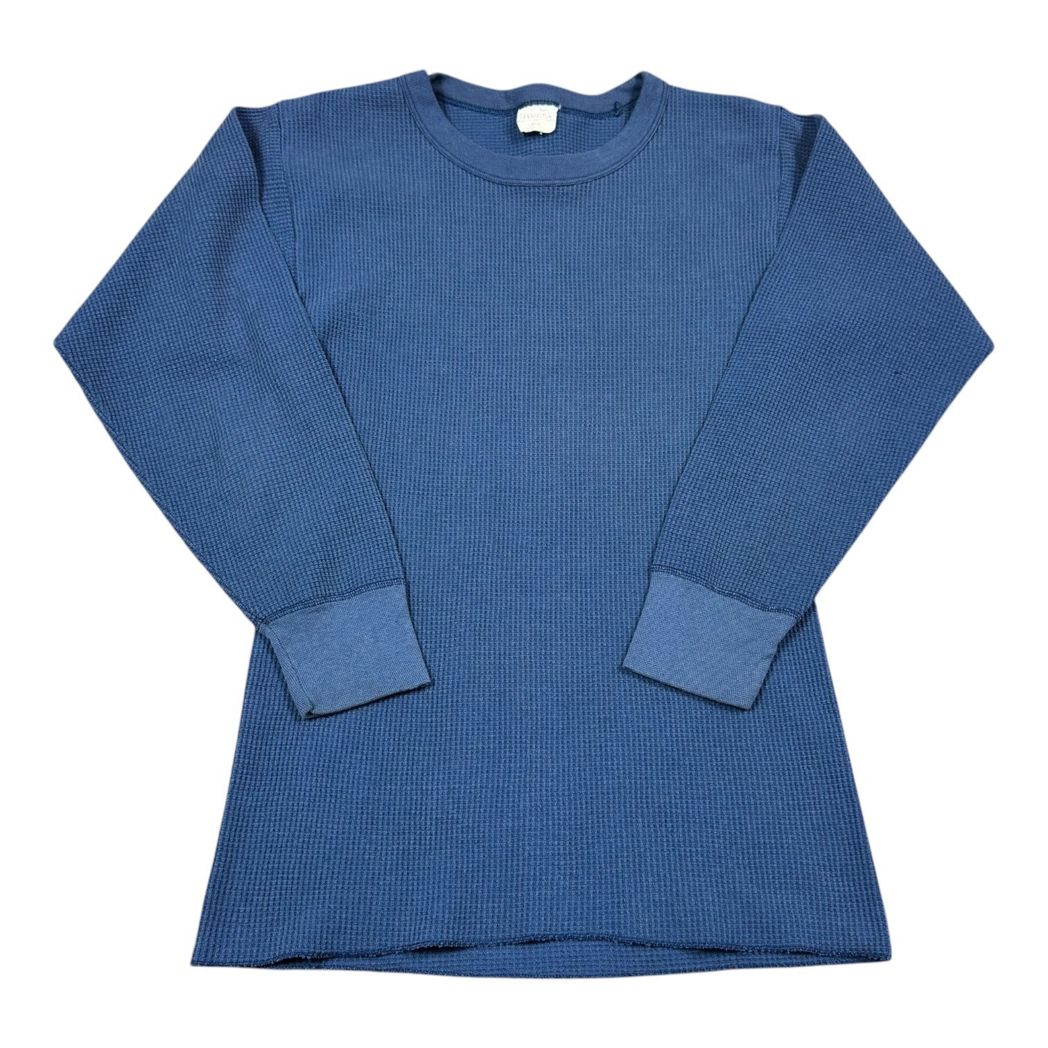 Vintage 70s 80s Handtex Blue Thermal Waffle Knit Long Sleeve Shirt Men's L