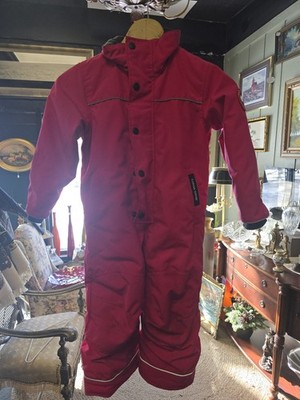 Authentic Canada Goose Toddler Grizzly Down Snowsuit 2-3 Red One Piece Fur Hood