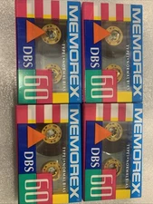 Memorex BLANK CASSETTE TAPE DBS 60 Recordable Normal Bias NEW SEALED Lot of 4