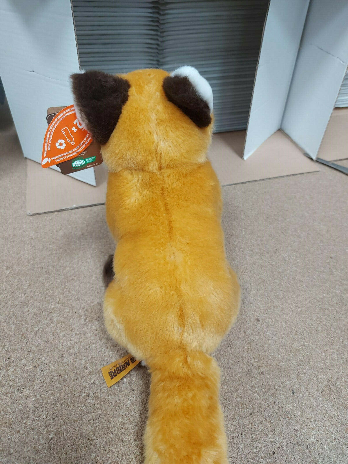 LIVING NATURE LARGE FOX 40CM AN259 SOFT CUDDLY STUFFED ANIMAL PLUSH