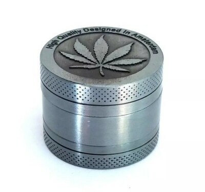Mini Alu Grinder Crusher Sieb Tabak Gewürz Kräuter Mühle 40mm Silber Metall Herb