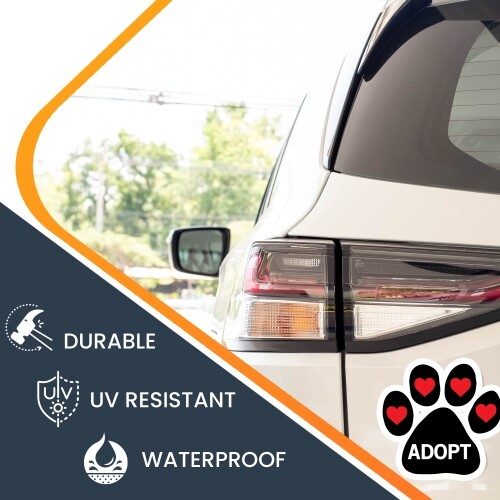 Adopt Pawprint Car Magnet By Magnet Me Up 5" Paw Print Auto Truck Decal Magnet - Picture 5 of 7