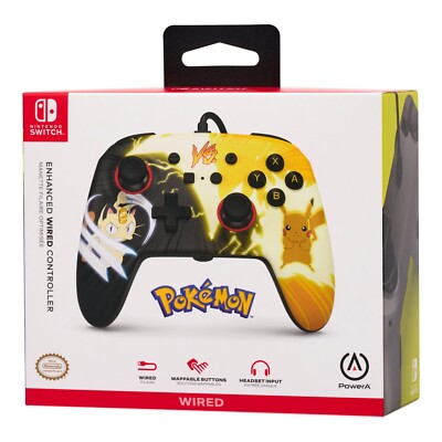 Nintendo Switch Controller PowerA Pokemon Pikachu vs Miauzi  mit Kabel - NEU