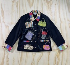 Silk Scapes Vtg Jacket Hand Painted Women Small Art Designer Brands Purse Blazer