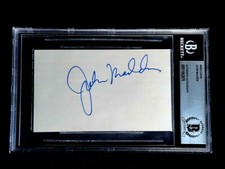 JOHN MADDEN SIGNED BECKETT CERTIFIED AUTHENTIC AUTOGRAPHED INDEX CARD AUTO HOF