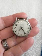 Vtg Untested Timex Quarts Watch Face. No Band. Stainless Steel