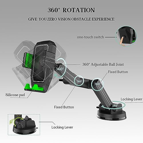 Truck Phone Holder Mount,Heavy Duty Phone Holder for Truck Dashboard Windshie... - Picture 5 of 6
