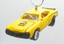 Christmas Ornament for 1970 Dodge Super Bee Yellow Black Side Stripes