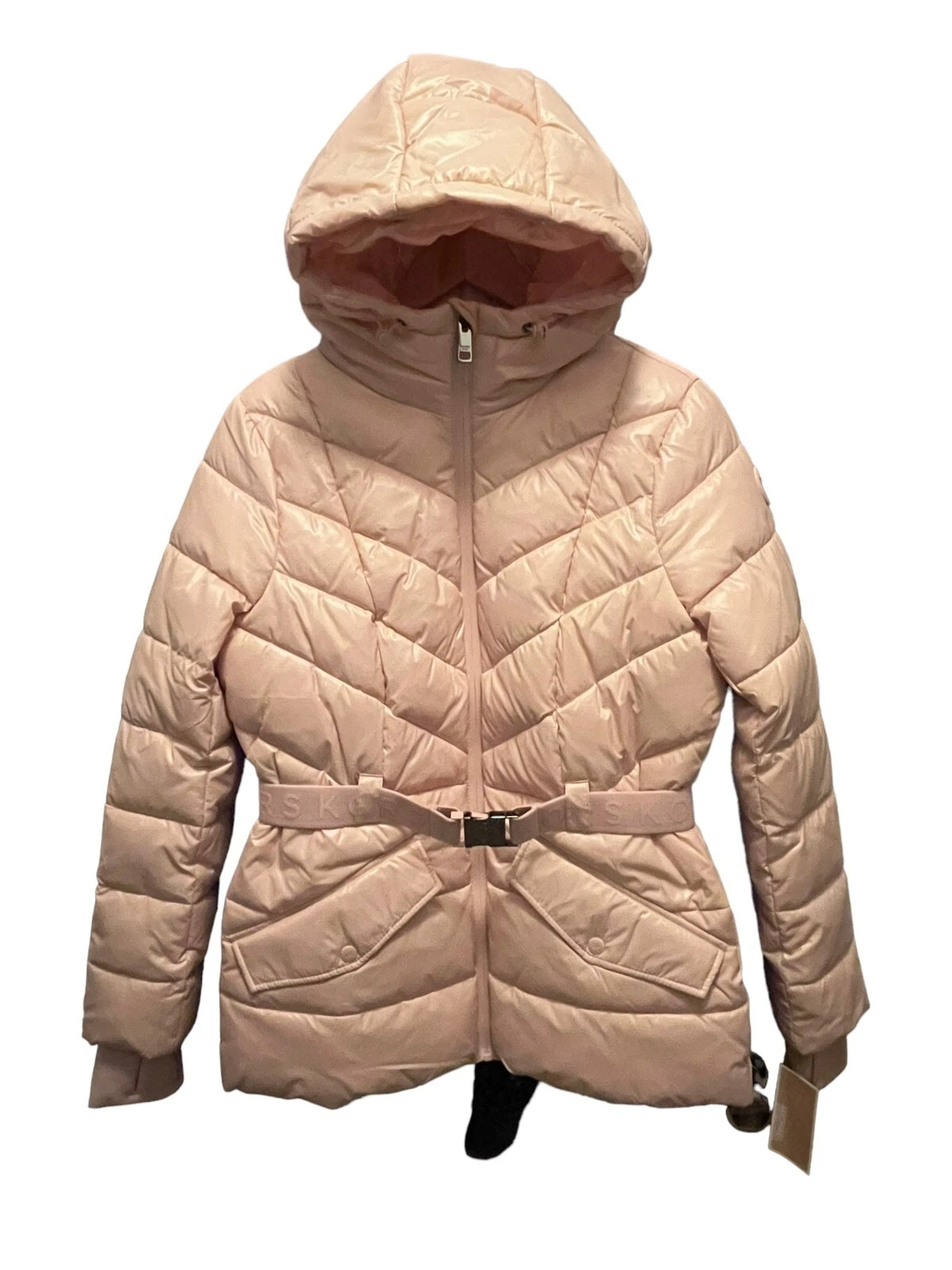 Michael Kors Cappotto Donna con Cintura Blush Taglia S M NUOVO CON ETICHETTE