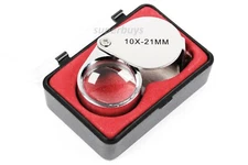 Triplet Lens 10x 21mm Eye Glass Loupe with Case, Eyeglass Magnifier Magnifying