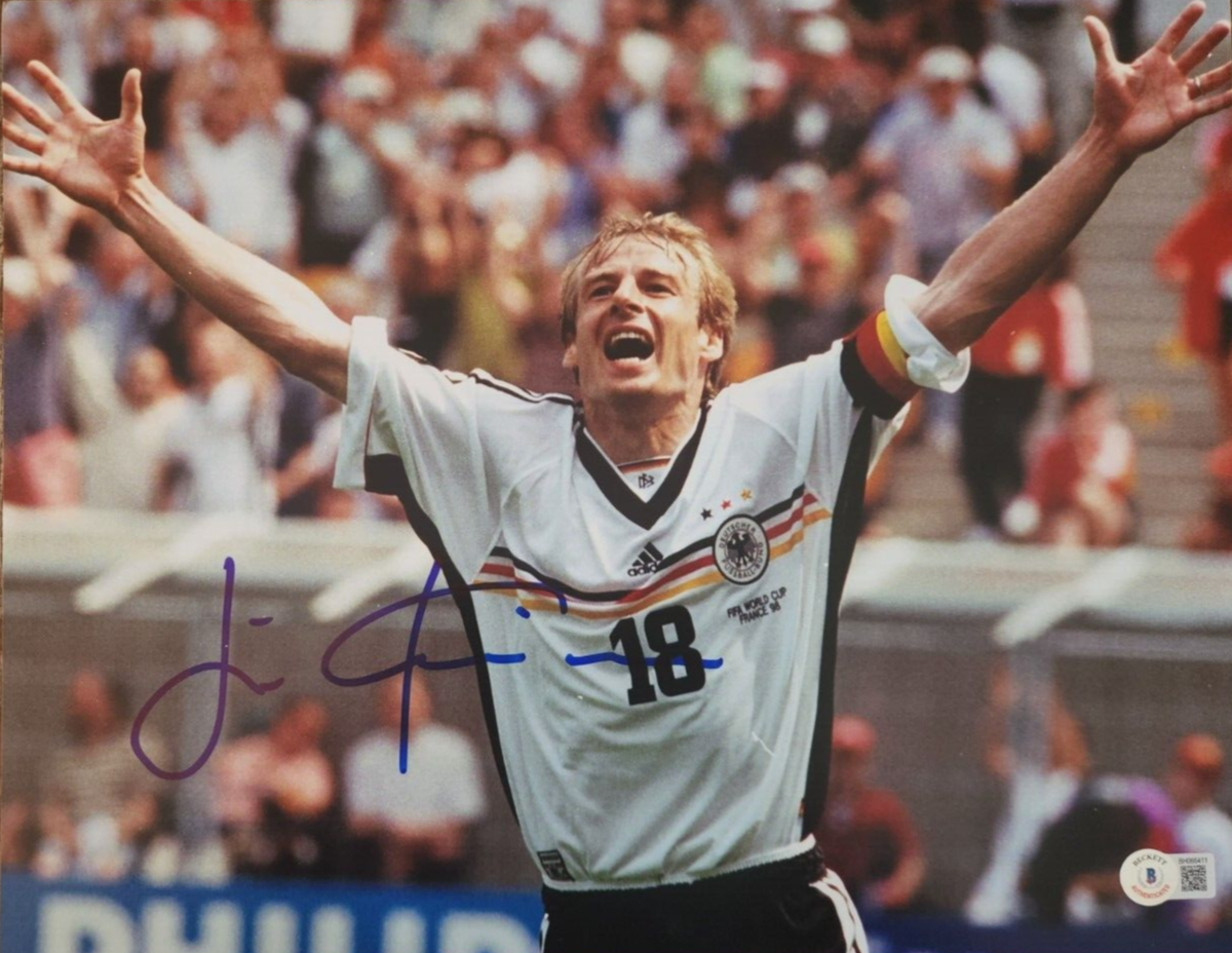 Jurgen Klinsmann Signed 11x14 Photo w/ BAS COA Germany World Cup