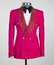 Luxury Men's Suit Set Jewelry Ornament Tuxedo Wedding Party Banquet Suit Custom