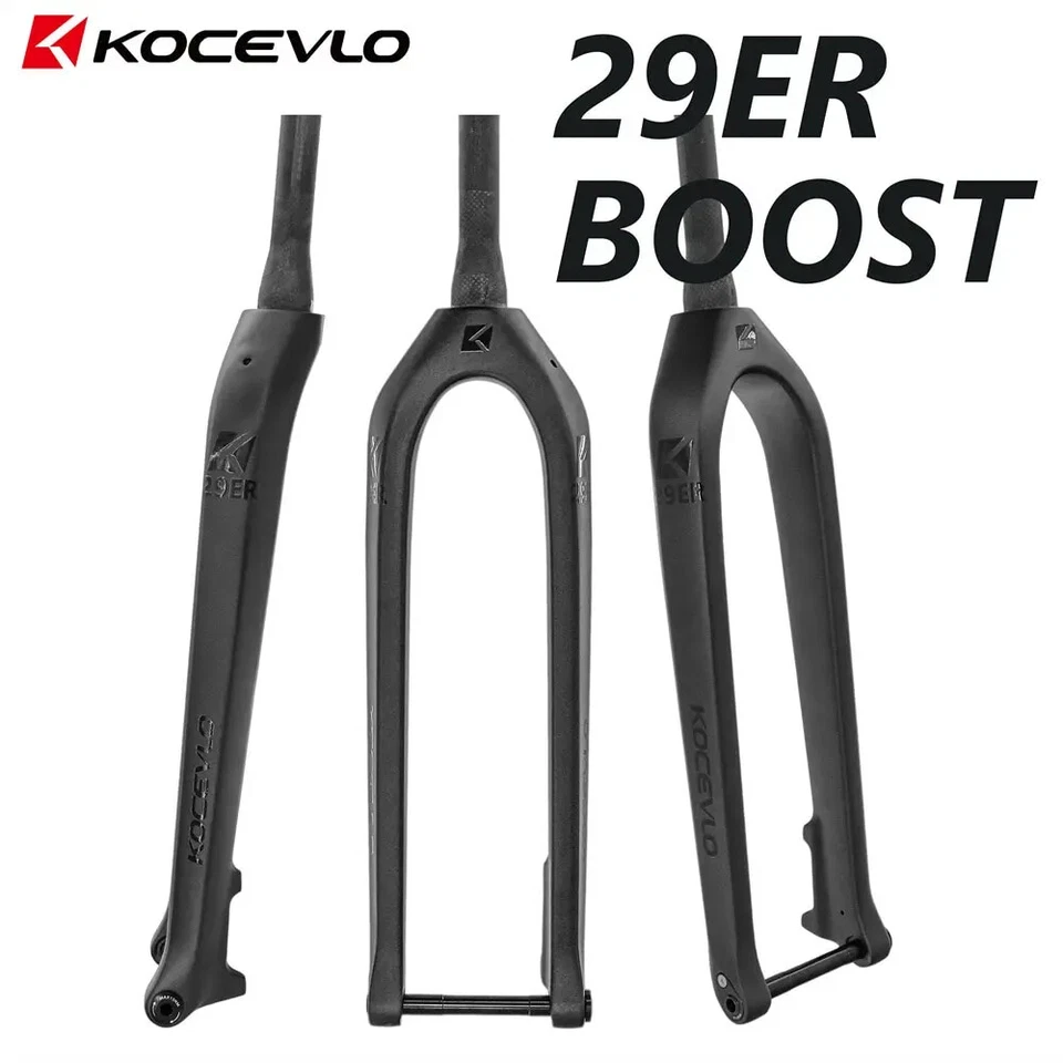 27.5 29er MTB Fork Bike Carbon Rigid Fork 110*15mm Boost  1-1/8"-1-1/2" Tapered - Image 3 of 4