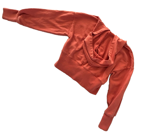 Habitual Girls Size 10 Cropped Zip Orange Hoodie - Picture 4 of 6