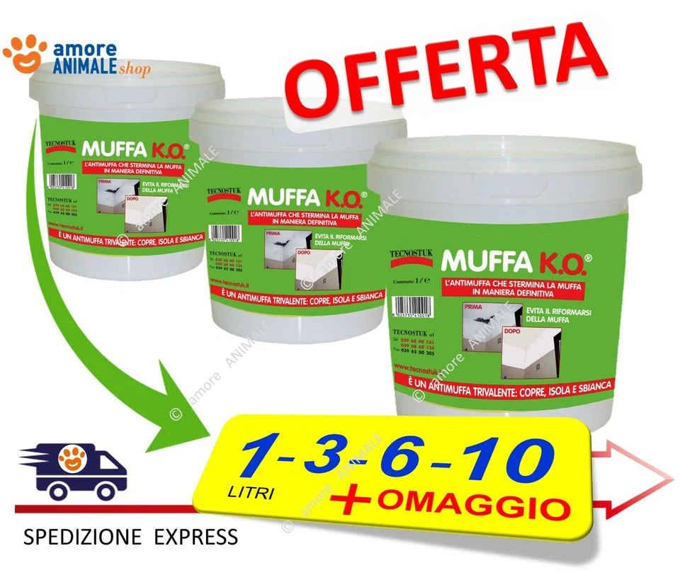 Muffa KO Tecnostuk Antimuffa 1 / 3 / 6 / 10 LT - Sbianca Copre e Igienizza
