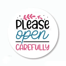 Please Open Carefully Scrapbook Stickers Envelope Seals Packaging Stickers