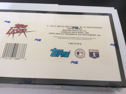 RARE FACTORY SEALED 1996 TOPPS LASER BASEBALL SERIES 1 HOBBY BOX, 24 PACKS - Picture 7 of 7