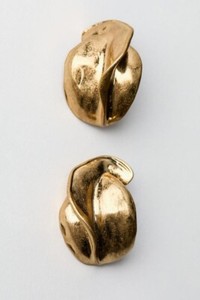 Authentic Zara Earrings Twisted Gold Plated Pierced Statement NwT gyuh