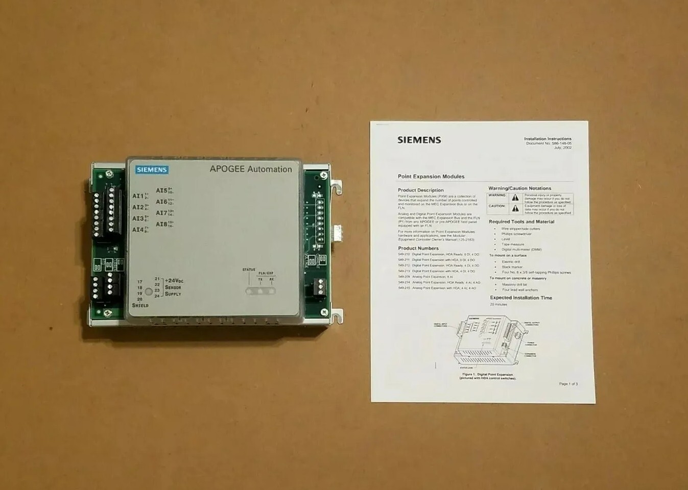 Siemens Apogee Automation Analog Point Expansion 8ai 549-209 for sale ...