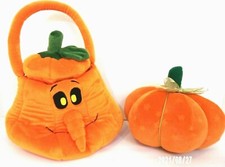 Halloween Trick Or Treat Bag Handbag And Pumpkin Orange Stuffed And 2 Free Gifts