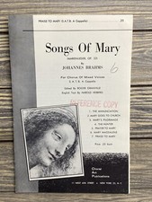 Vintage Sheet Music Praise To Mary Johannes Brahms 1960