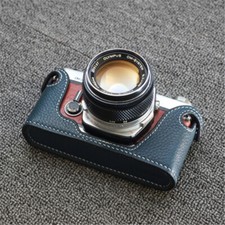 Genuine Leather Half Case Handmade for Olympus OM1 234 Camera Retro Style Cover