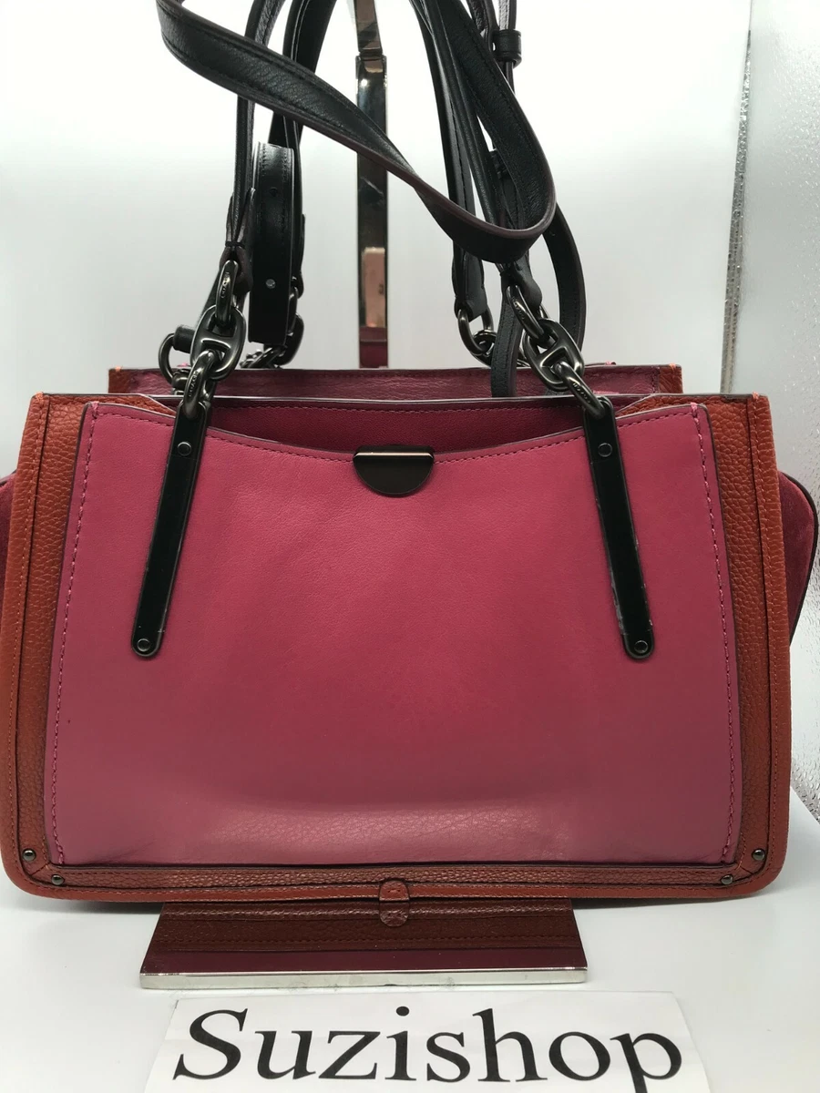 Coach Dreamer In Colorblock Tote V5 Dusty Pink Multi Leather Style