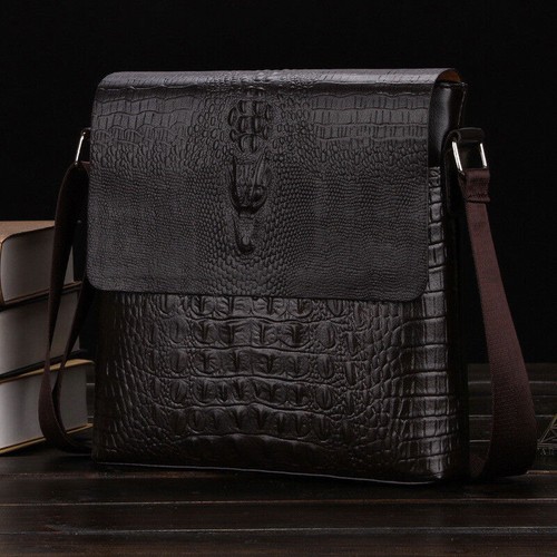 Herren Alligator Leder Aktentasche Umhängetasche Tasche Retro Taschen Crossbody Handtasche - Bild 6 von 13