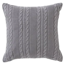 VCNY Home Dublin Cable Knit Cotton ,Decorative Pillow 18 x 18